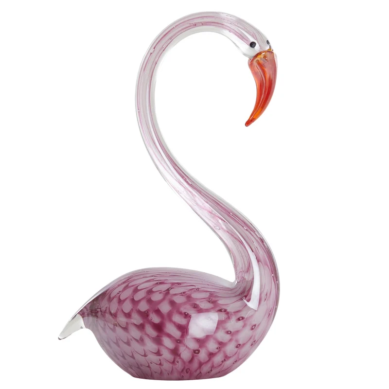 Dekofigur SWAN Glas rosa 17 × 9,5 × 29 cm
