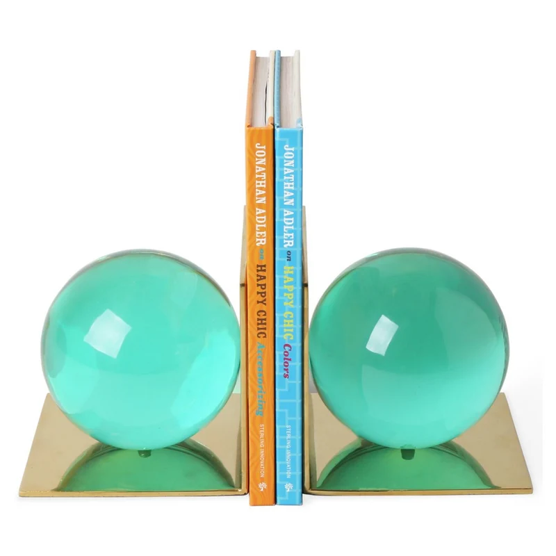 Buchstütze GLOBO grün + Messing