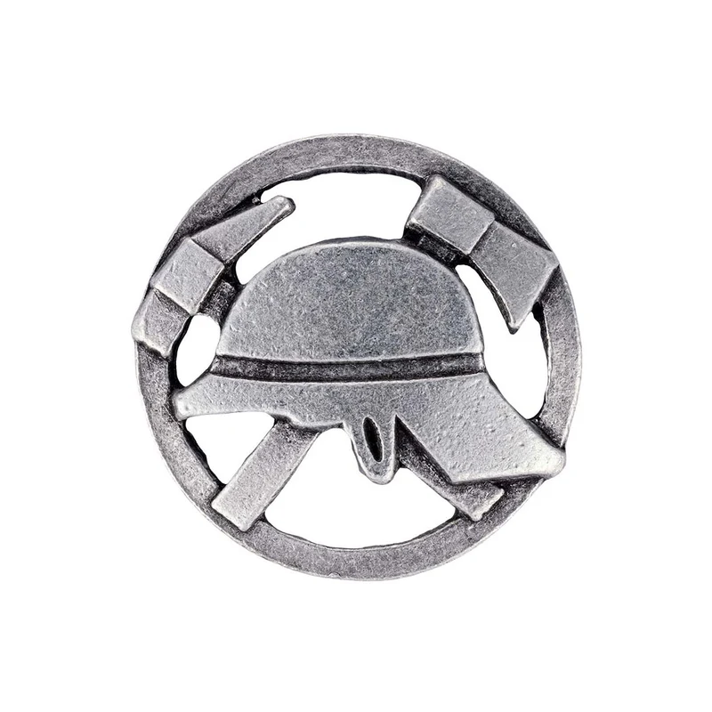 Gaudiknopf Anstecker Zunftszeichen Feuerwehr Pin Altsilber