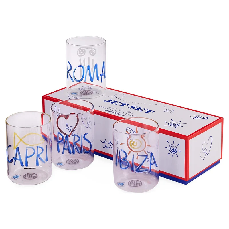 4er-Set JET SET Gläser von Jonathan Adler