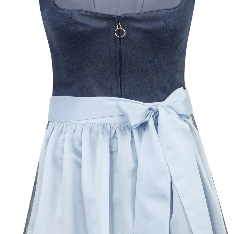 MarJo Dirndl Petershausen Vintage Blue-Himmelblau 70cm Reißverschluss