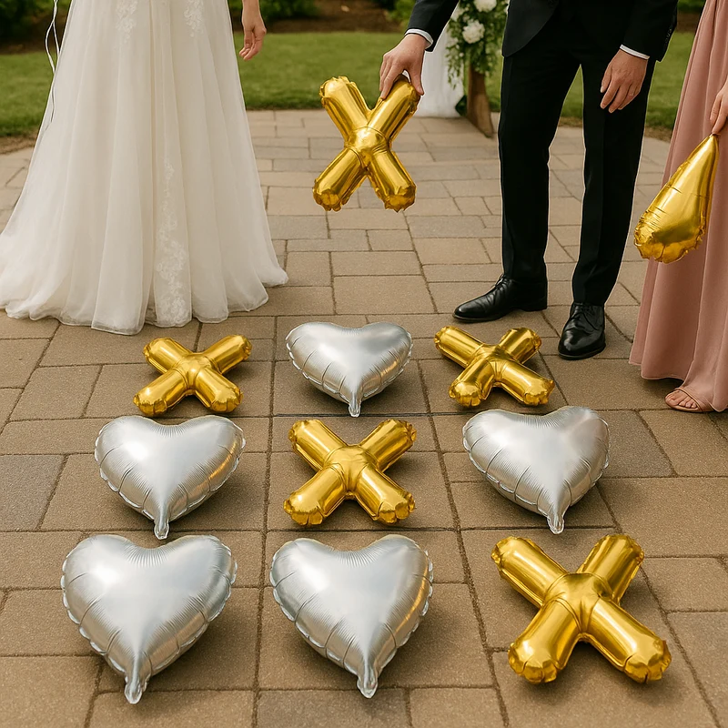 Hochzeitsspiel Tic Tac Toe Folienballons