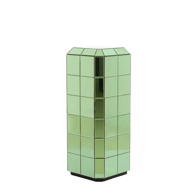 Glassäule LUCIANO - grün, 40x40x100 cm