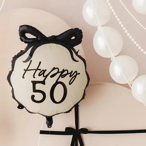 Folienballon 50. Geburtstag Schleife