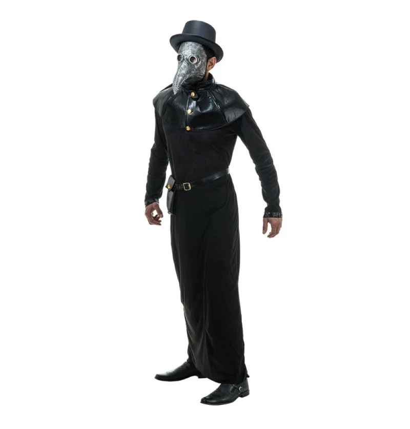 Halloween "Pestdoktor" Kostüm für Herren 3-tlg. | Schwarz