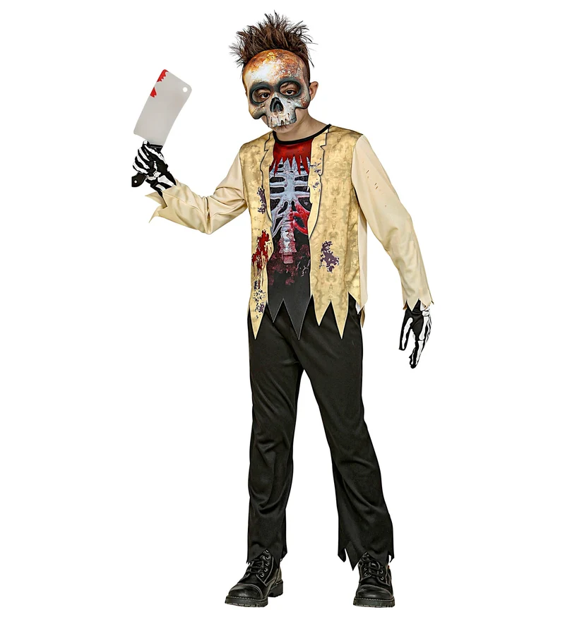 "Zombie Skelett" Halloween Kinderkostüm | Anzug mit Maske