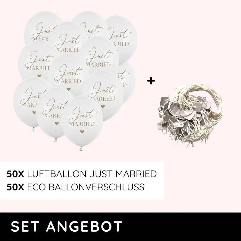 Ballonflug Set Just Married (100-teilig)