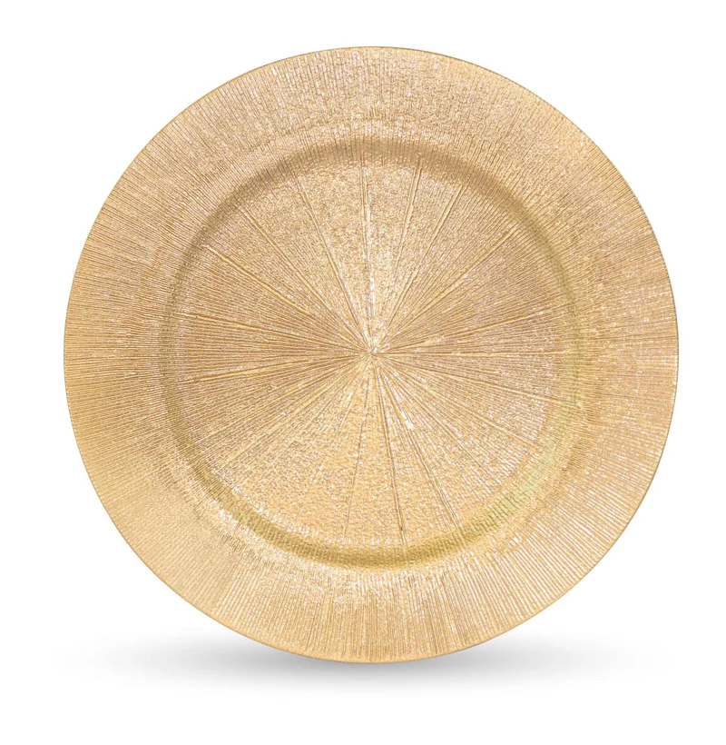 Deko-Teller Strahlendesign | Gold | Kunststoff | 33 x 1,8 cm | 19937