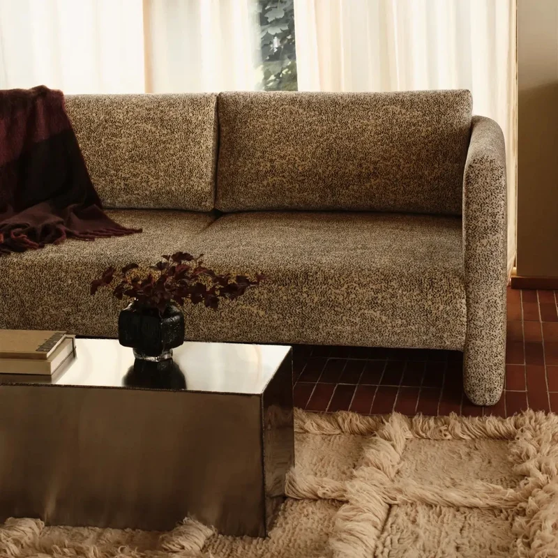 Dase Modulares Sofa Samt Poppy Velvet Butter/Black - ferm LIVING