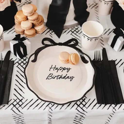 Pappteller Geburtstag Schleife (6 Stück)