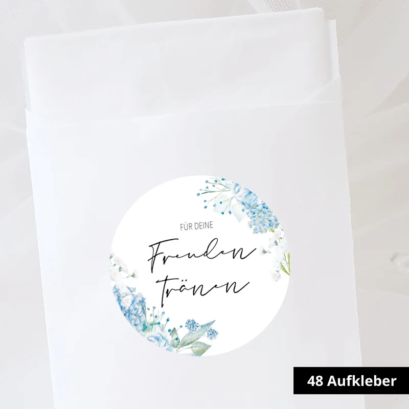 Aufkleber Dusty Blue Freudentränen (48 Stück)