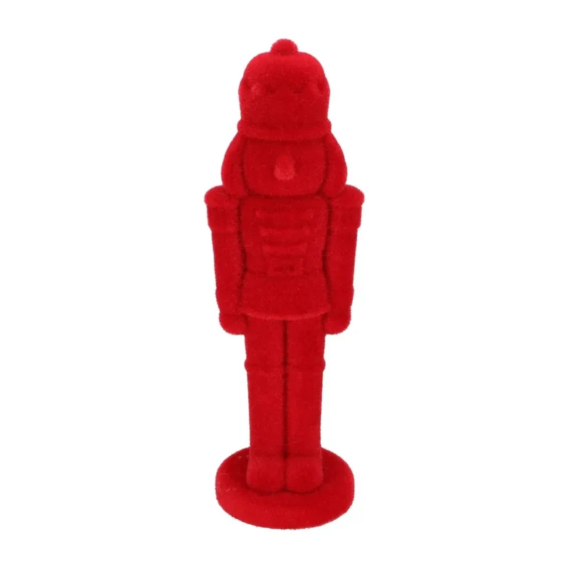 Roter Nussknacker mit Samtoberfläche – Weihnachtsfigur 30 & 50 cm