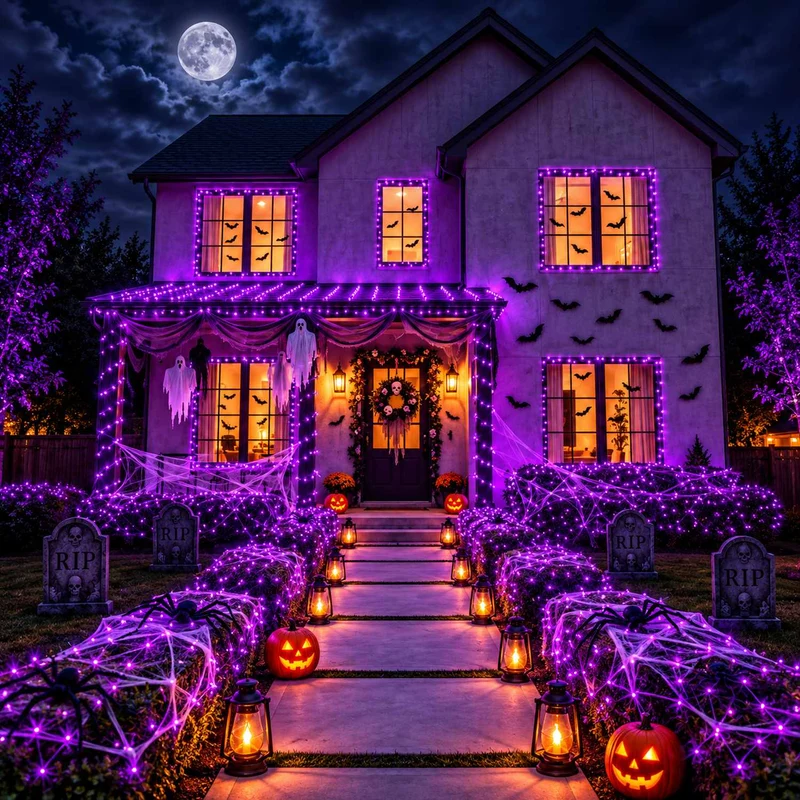 Lichterkette "Lila" 50 LED - 5 m | Halloween Dekoration