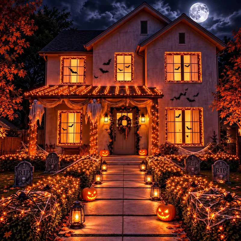 Lichterkette "Orange" 50 LED - 5 m | Halloween Dekoration