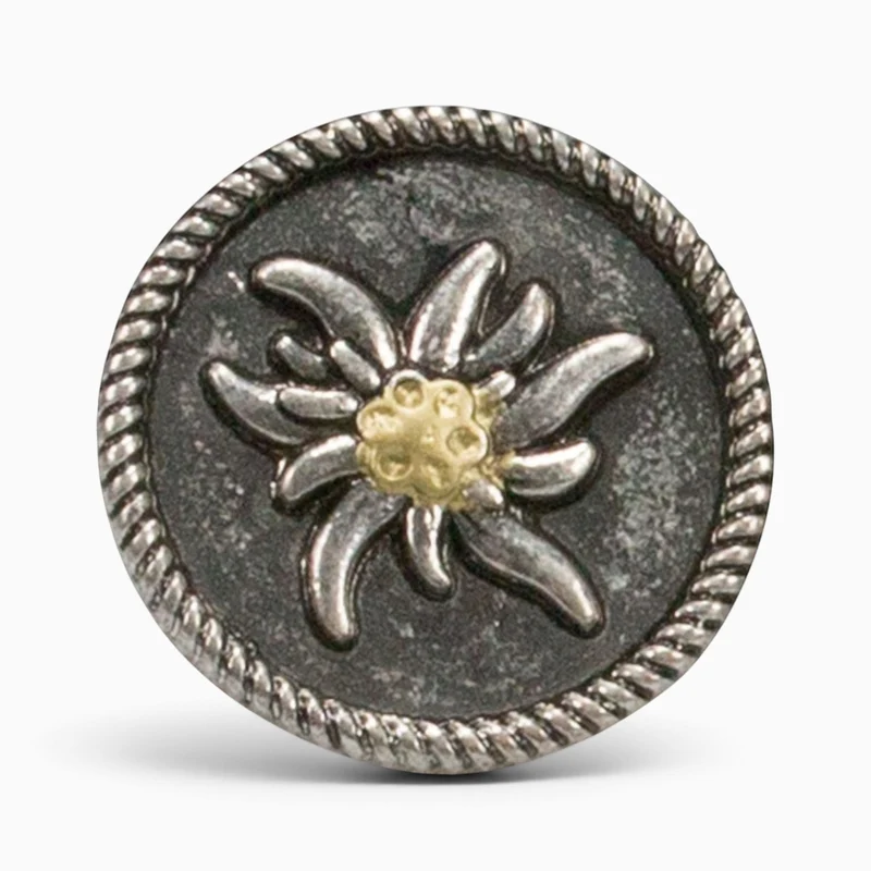 Ansteck-Pin "Edelweiß" rund