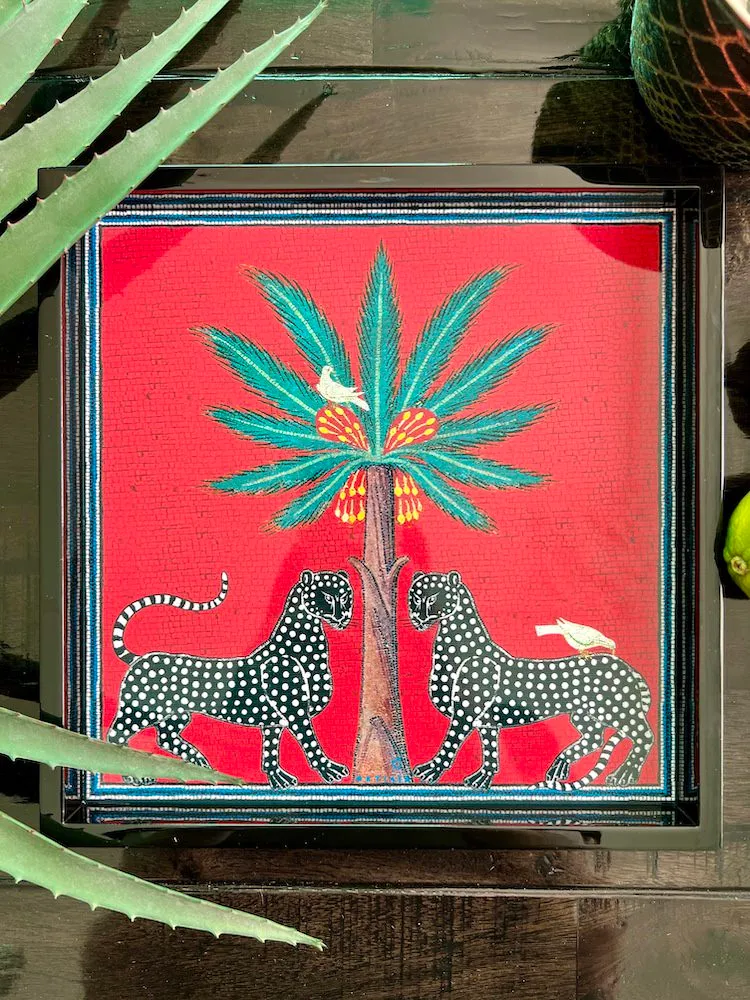 Lacktablett MOSAICO SQUARE in rot