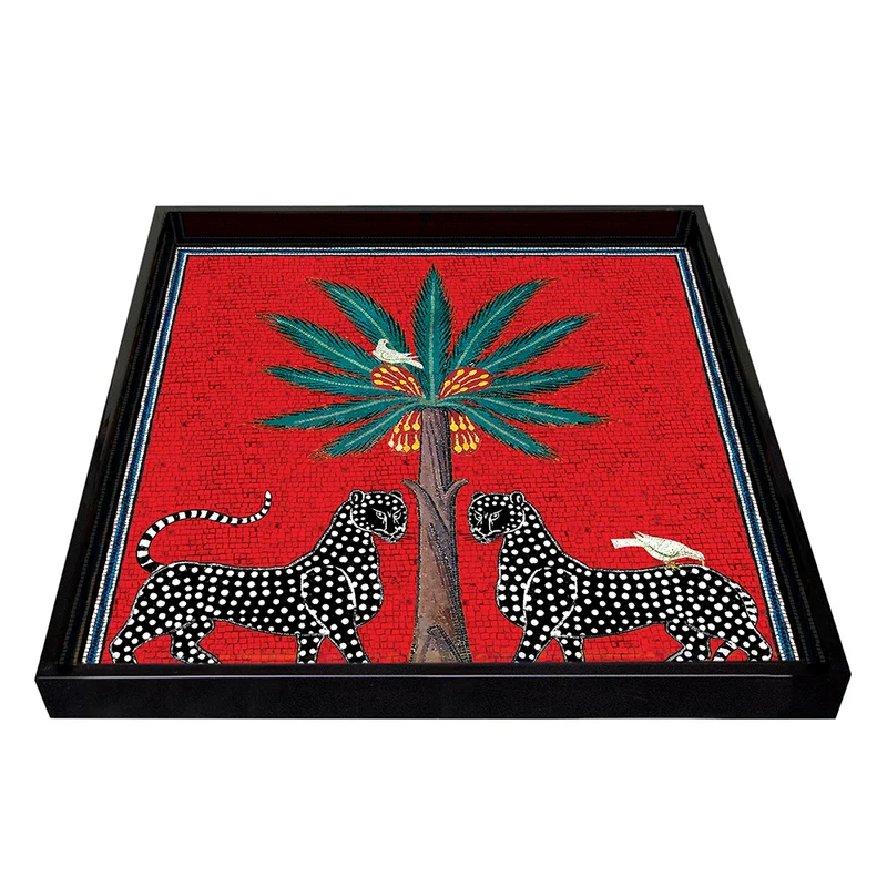 Lacktablett MOSAICO SQUARE in rot