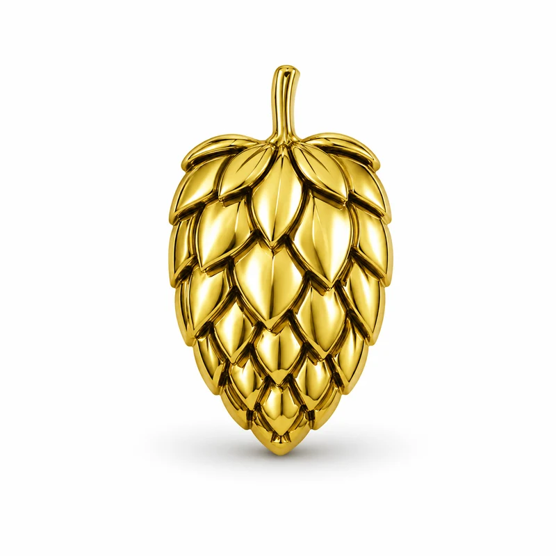 Anstecker Hopfendolde gold 3D