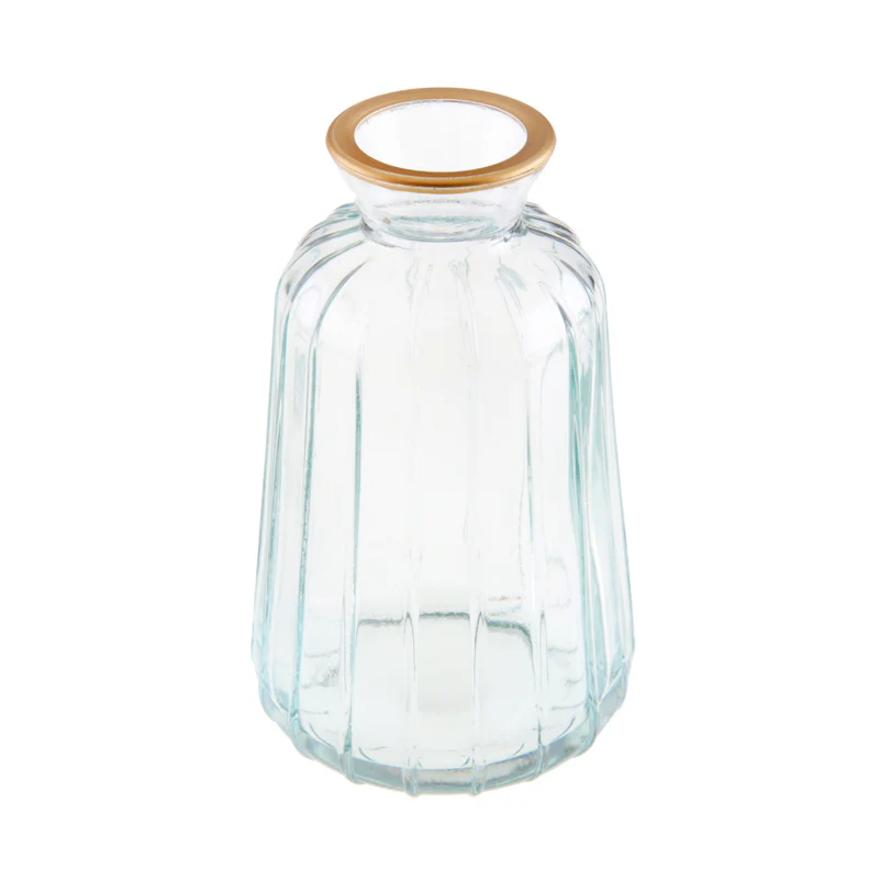Glas Vase klein mit Goldrand (1 Stück)