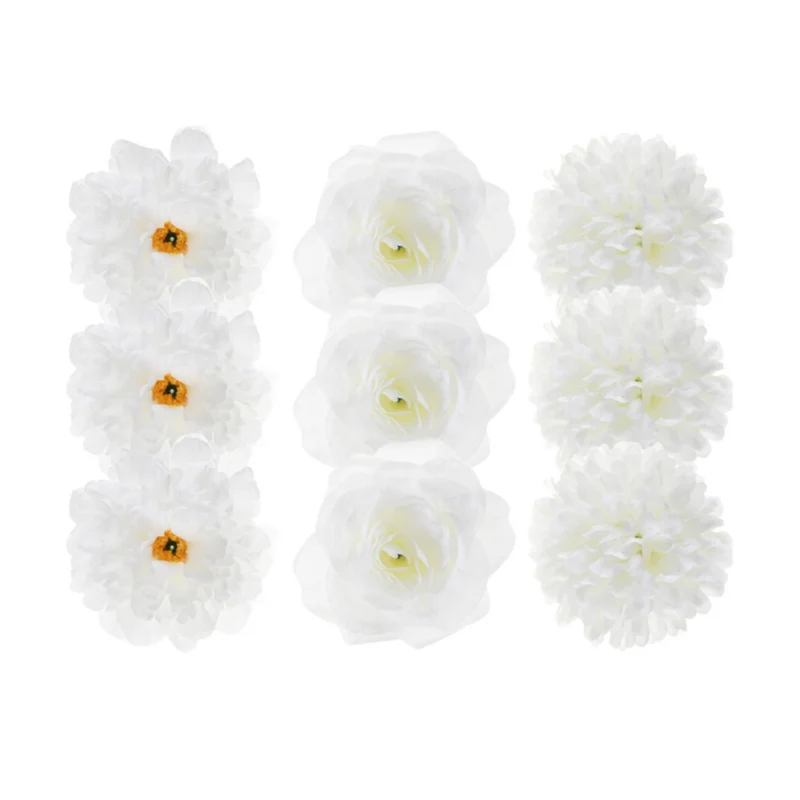 Kunstblumen Set cremeweiß (9 Stück)