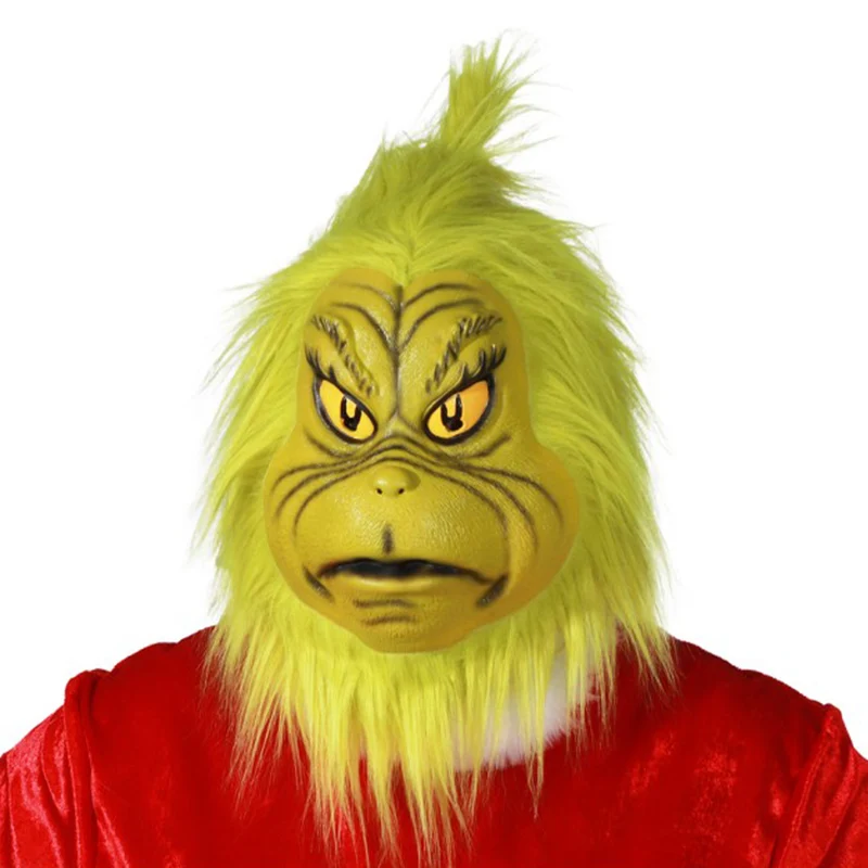 "The Grinch" Maske für Erwachsene | Grün mit Fell