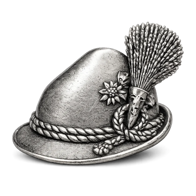 Anstecker Hut silber