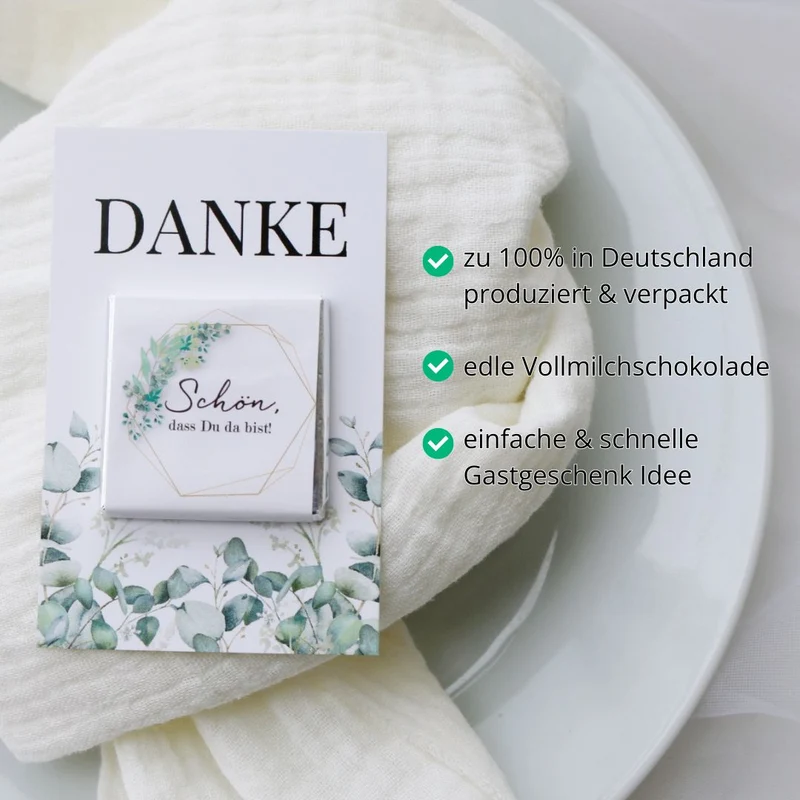 Gastgeschenk Set Schokolade Eukalyptus (ca. 50 Stück)
