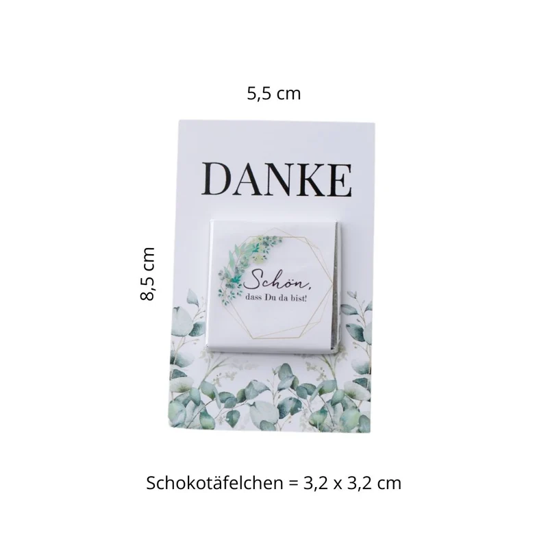 Gastgeschenk Set Schokolade Eukalyptus (ca. 50 Stück)