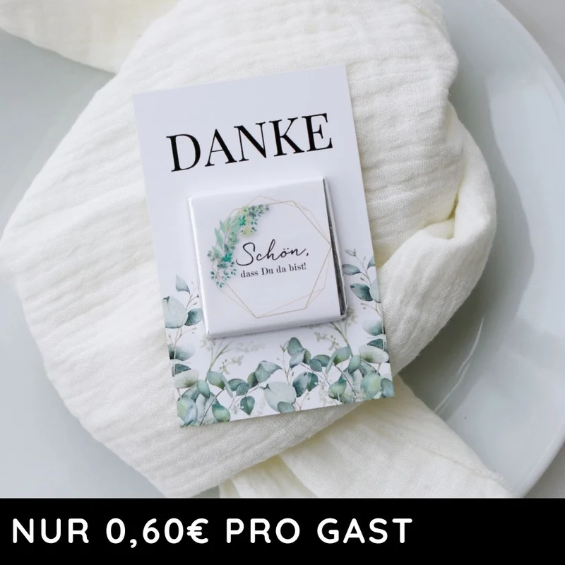 Gastgeschenk Set Schokolade Eukalyptus (ca. 50 Stück)
