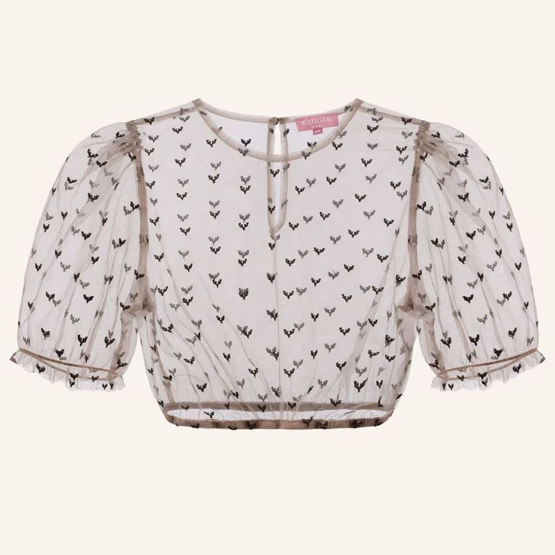 Krüger Dirndlbluse Koko Braun Transparent Tream Kollektion 2026