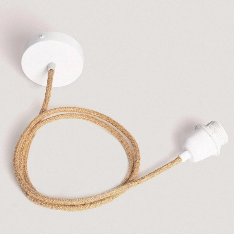 Hängelampe KULU – Runde Esstischlampe aus Naturmaterial (40 cm)