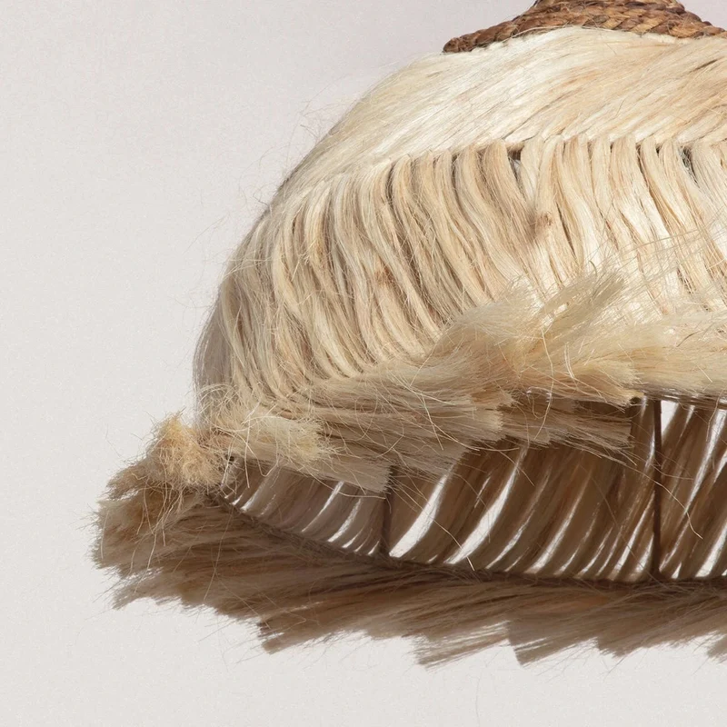 Hängelampe KULU – Runde Esstischlampe aus Naturmaterial (40 cm)