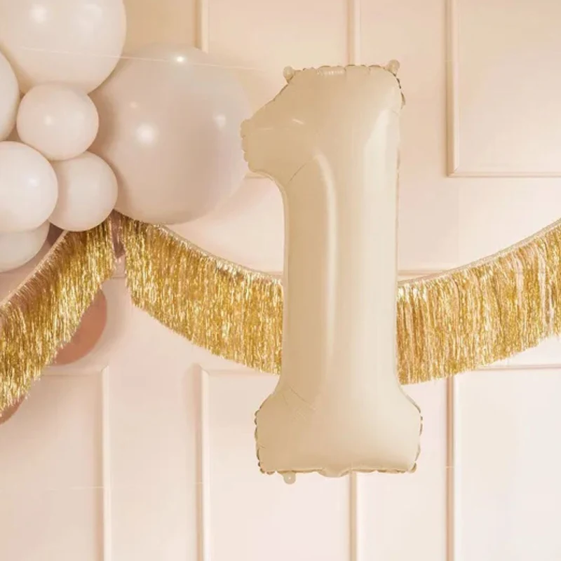 Folienballon Zahl 72cm beige (1 Stück)