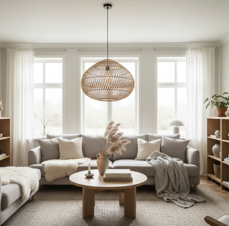 Rattan Hängelampe Indoor Karen 70 | 90cm