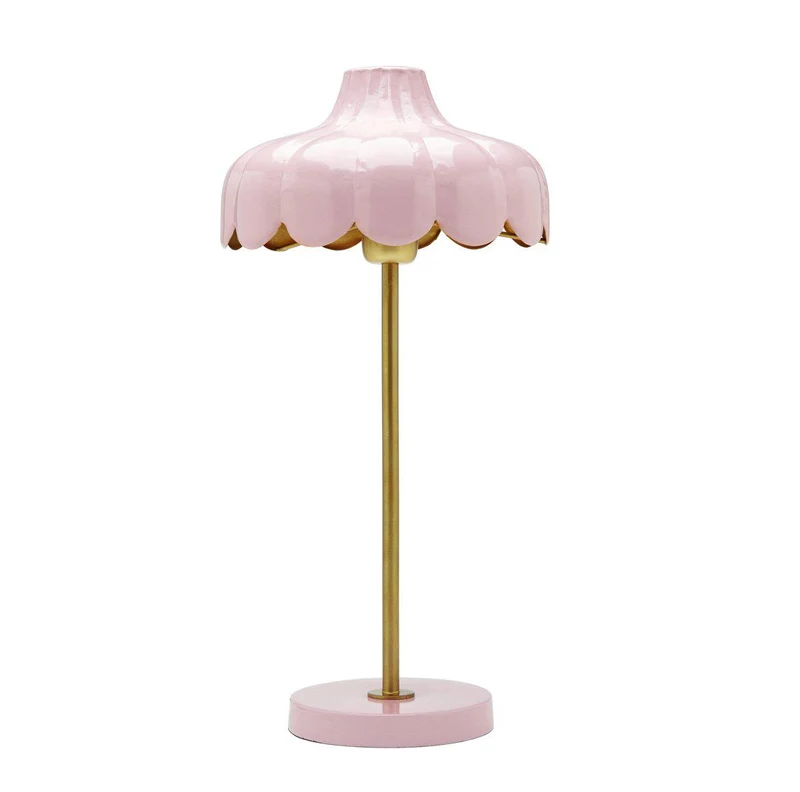 Rosa Tischlampe Puderzucker
