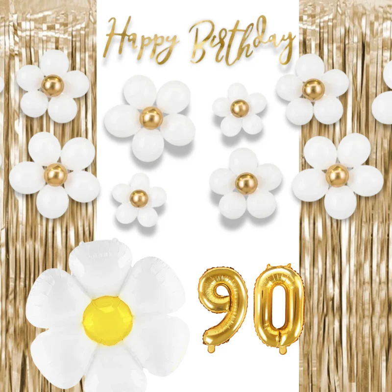 90. Geburtstag Deko Gänseblümchen (11-teilig)