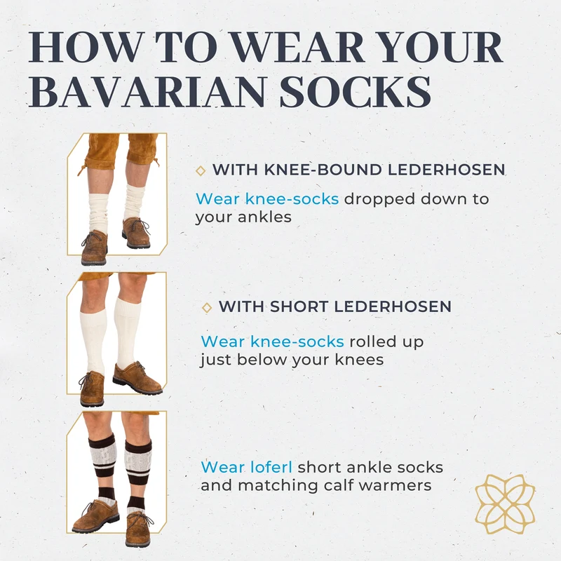 Men’s Lederhosen Socks Loferl Brown Heather White
