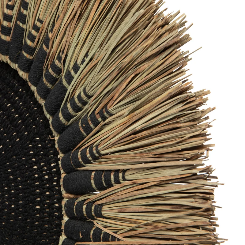 Wanddeko Macramé Schwarz