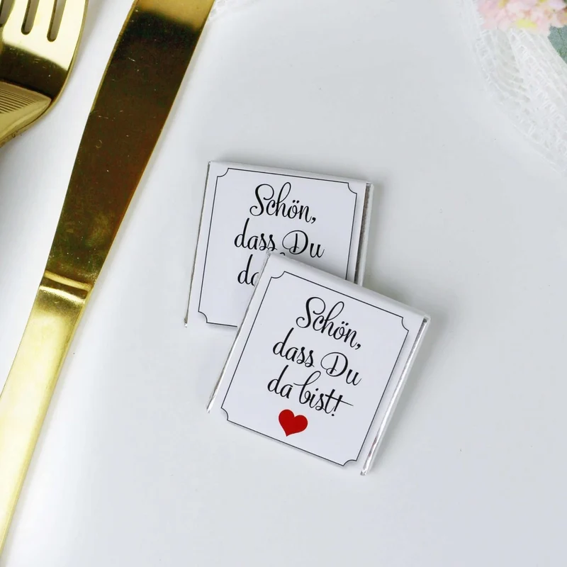 Schokoladentafeln Schön, dass Du da bist (ca. 50 Stück)