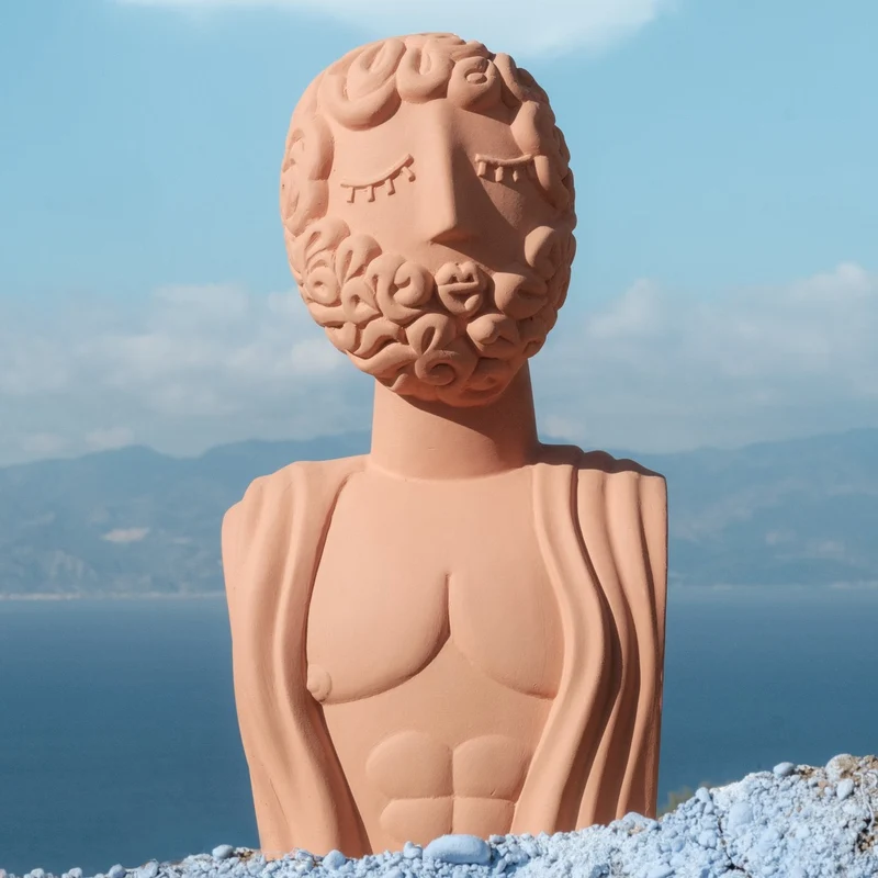 Seletti Magna Graecia Büste aus Terrakotta – griechische Büste Mann & Poppea