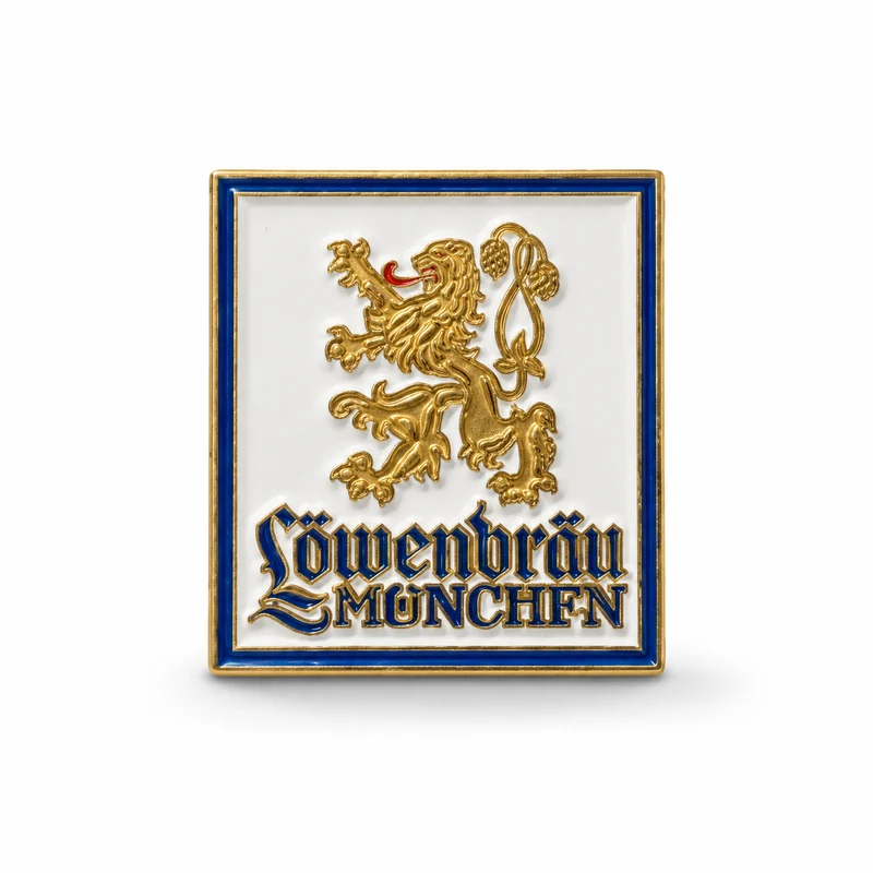 Anstecker Löwenbräu Logo Weiß