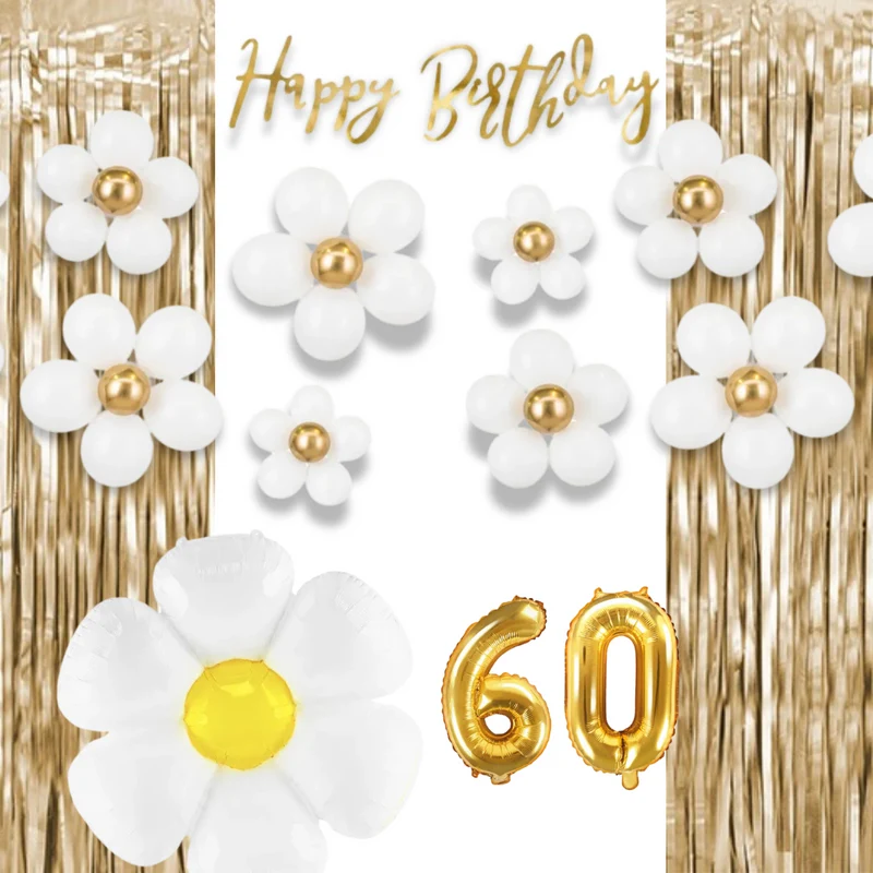 60. Geburtstag Deko Gänseblümchen (11-teilig)