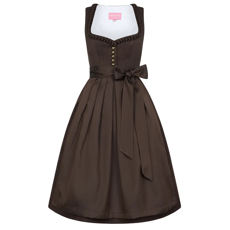 TREAM x Krüger Dirndl 70cm Koko Braun Knopfleiste Kollektion 2026