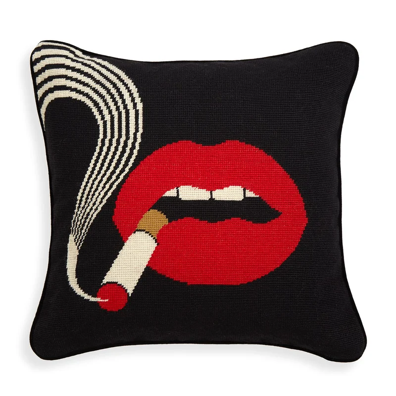 Kissen LIPS SMOLDER schwarz/rot