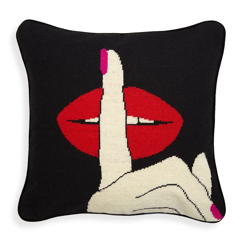 Kissen LIPS HUSH schwarz/rot