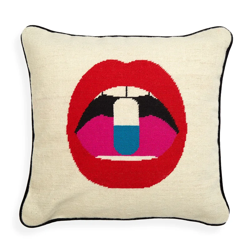 Kissen LIPS FULL DOSE beige/rot