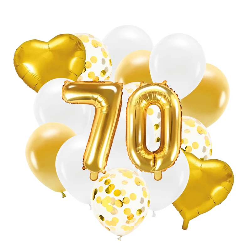 Ballon Deko Set 70. Geburtstag gold (30 Stück)