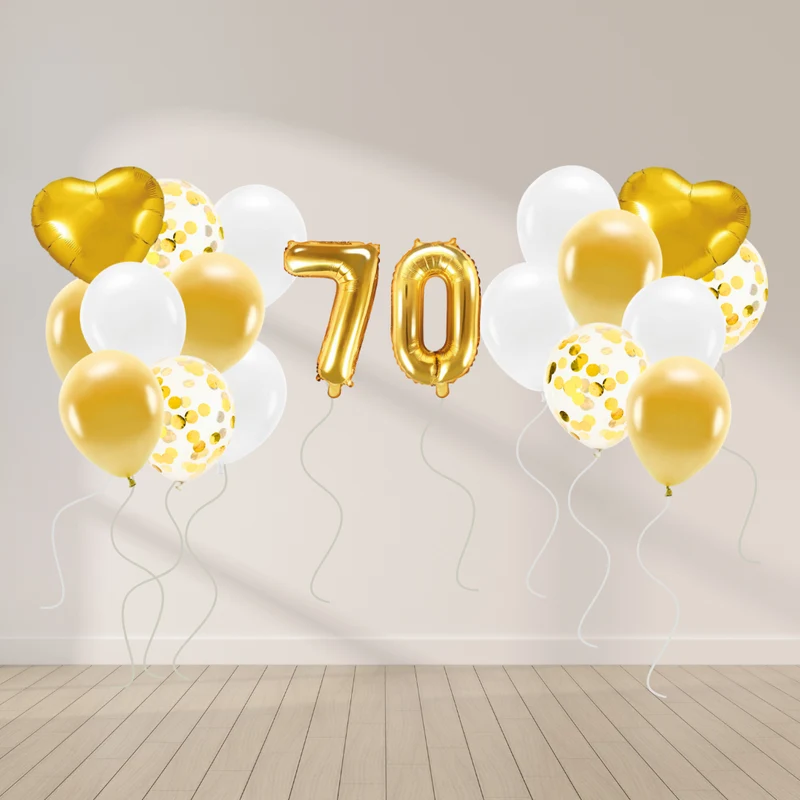 Ballon Deko Set 70. Geburtstag gold (30 Stück)