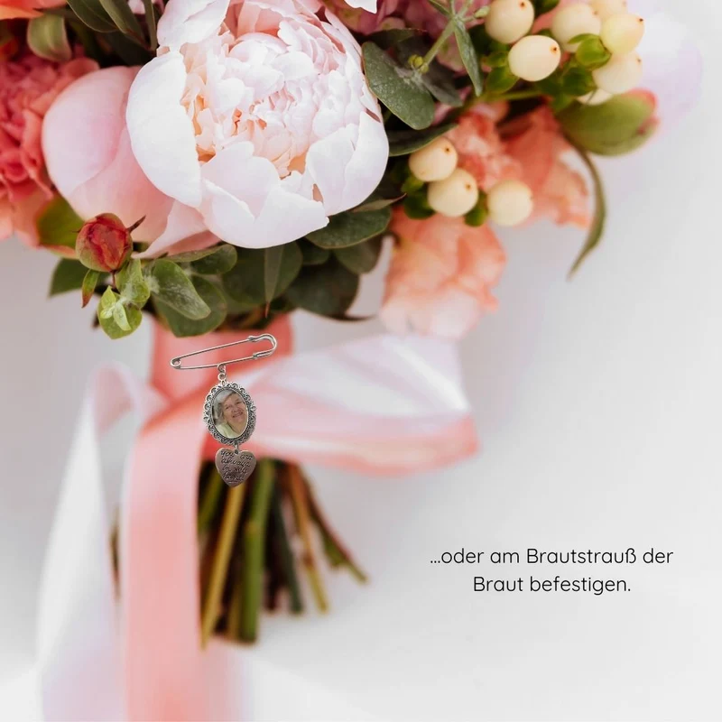 Memorial Anhänger für Sakko oder Brautstrauß (1 Stück)