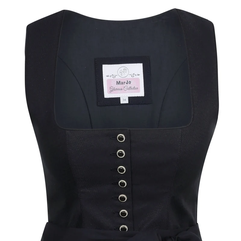 MarJo Dirndl Vordernberg Midnight Gerader Ausschnitt Knopfleiste 70cm